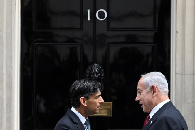 
 Perdana Menteri Inggris Rishi Sunak menyambut Perdana Menteri Israel Benjamin Netanyahu di Downing Street di London, Inggris 24 Maret 2023. Foto : REUTERS.